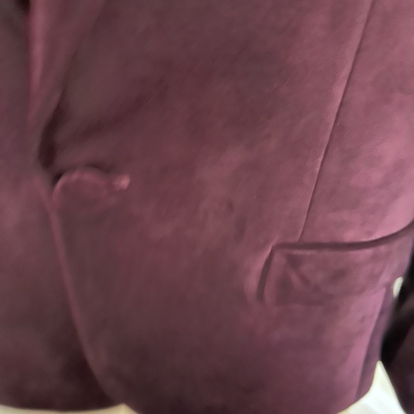 Express Plum/burgundy  Velvet Slim Tuxedo Jacket - Picture 9 of 9